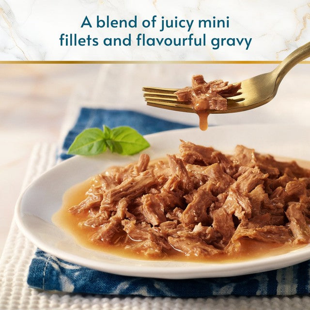 Gourmet Perle senior chicken in gravy wet cat food, imported from the UK
