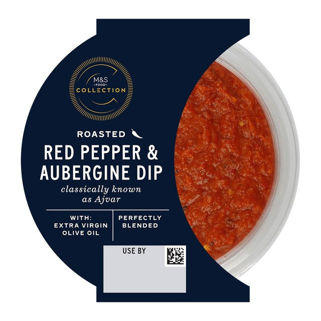 M&S roasted red pepper and aubergine dip 170g, imported from the UK