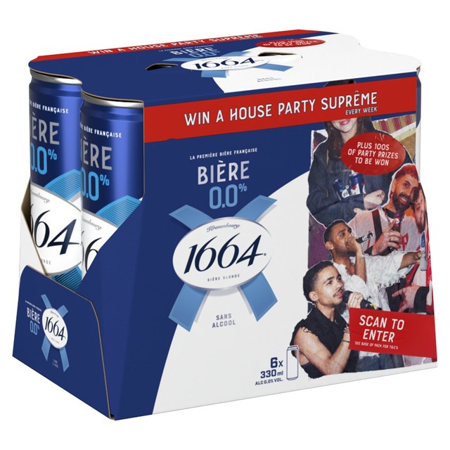 Kronenbourg 1664 Biere 0.0 alcohol-free lager in 330ml cans, UK version