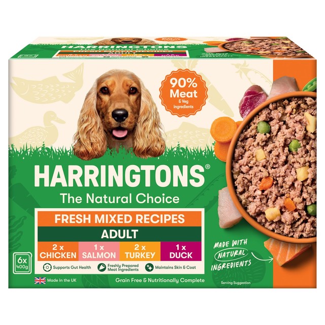 Harringtons mixed flavours wet dog food 6 x 400g, UK version