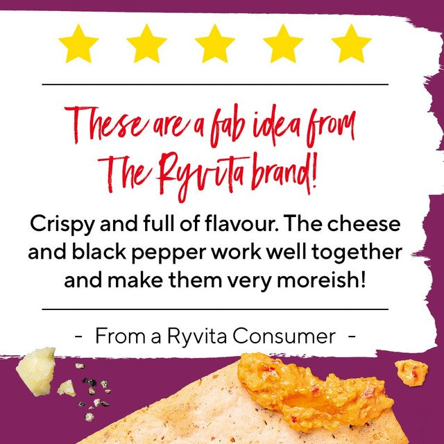 Ryvita Thins Cheddar & Black Pepper flatbread crackers 125g, imported from the UK
