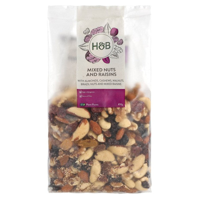 Holland & Barrett mixed nuts and raisins 850g, UK version