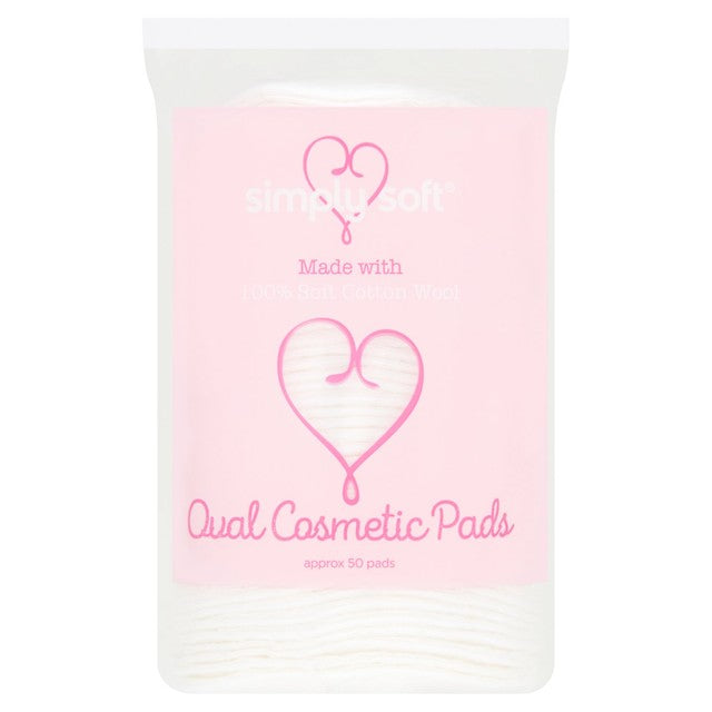 Caress Simply Soft Oval Cosmetic Cotton Pads 50 pack (British brand)