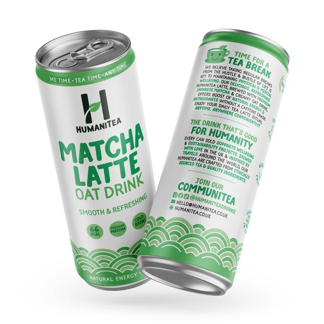 HumaniTea cold brew matcha latte oat drink 250ml, UK version