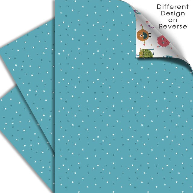 Deva Designs Monsters double-sided gift wrap sheets 3 sheets 50cm x 70cm, imported from the UK