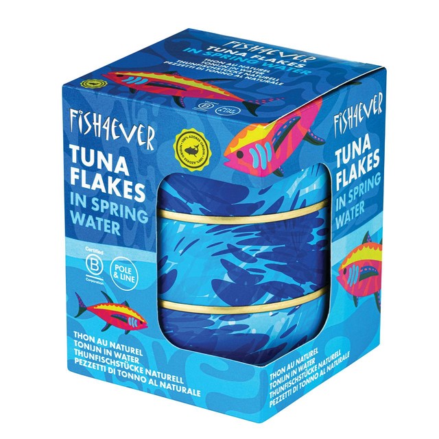 Fish 4 Ever skipjack tuna flakes spring water 3x160g - British product