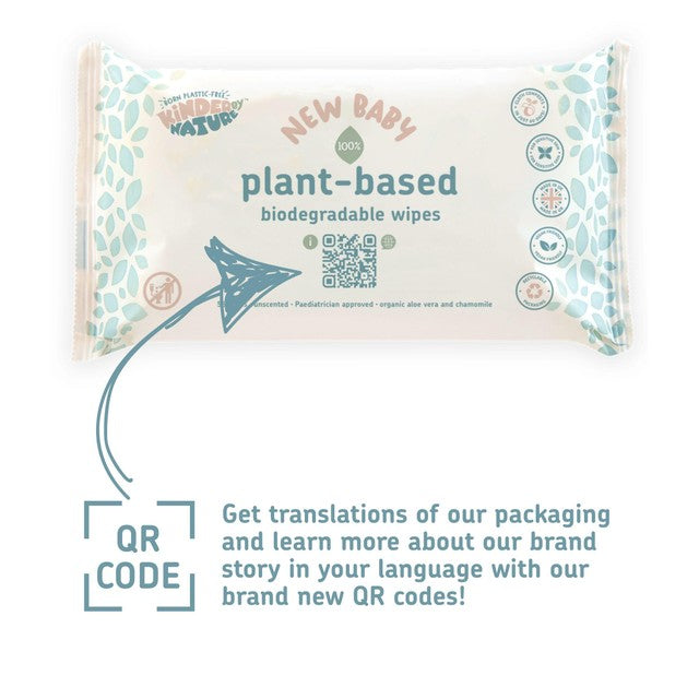 Kinder by Nature plant-based baby wipes biodegradable, imported from the UK