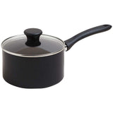 M&S Black Aluminium 18cm Non-Stick Saucepan, imported from the UK