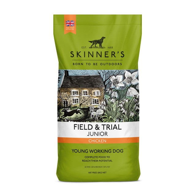 Skinners Field & Trial Junior dry dog food 15kg (British brand)