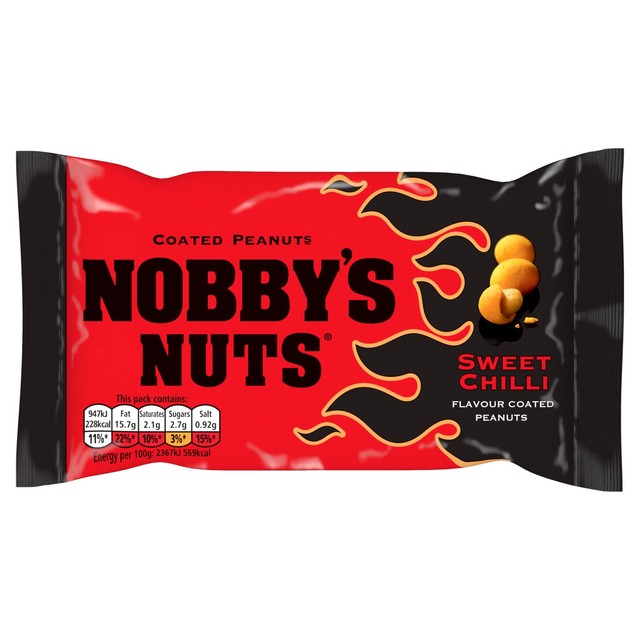 Nobby's Nuts sweet chilli coated peanuts 40g, imported from the UK