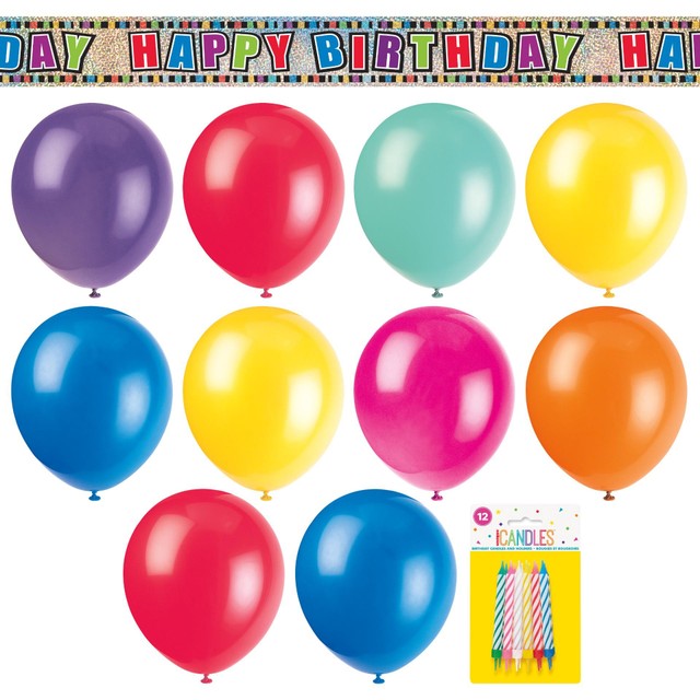 Unique Party Multicoloured Birthday Party Kit, imported from the UK