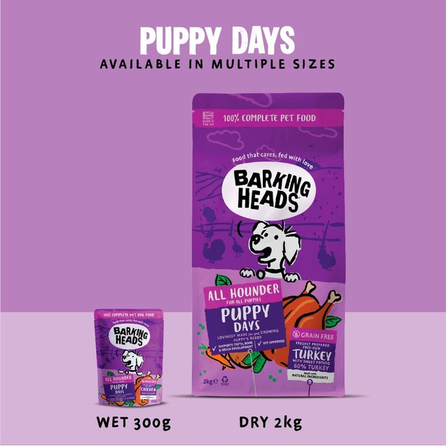 Barking Heads turkey dry dog food 2kg - British product