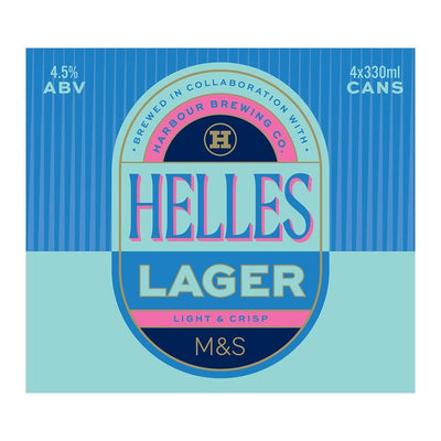 M&S M&S Harbour Helles Lager Sprø Gyllen Lager 4 x 330ml- Kjøp online hos McGrocer