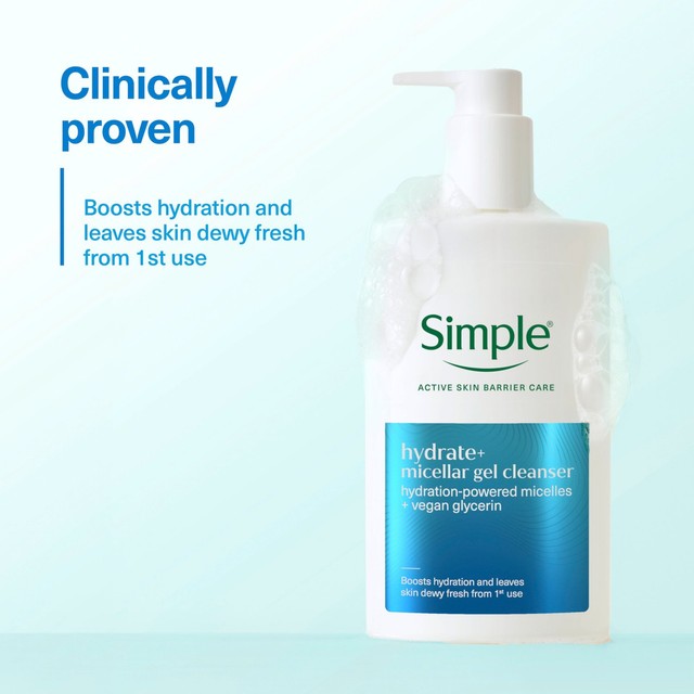 Simple Hydrate+ Micellar Cleansing Gel 240ml (British brand)