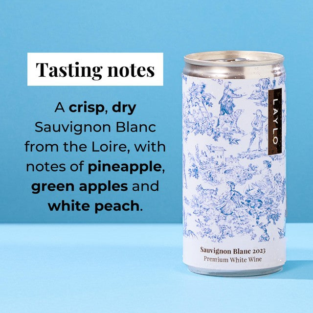 Laylo Sauvignon Blanc white wine can 187ml, UK version