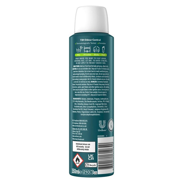 Sure Men Active Fresh deodorant spray 150ml (British brand)