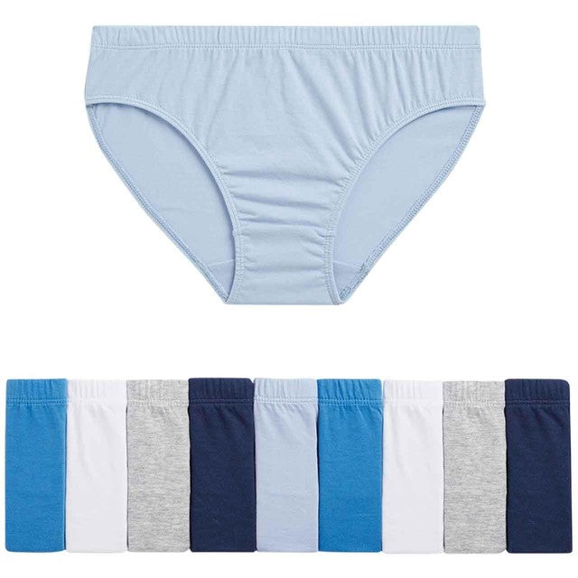 M&S boys' briefs 10-pack blue 9-10 years, imported from the UK