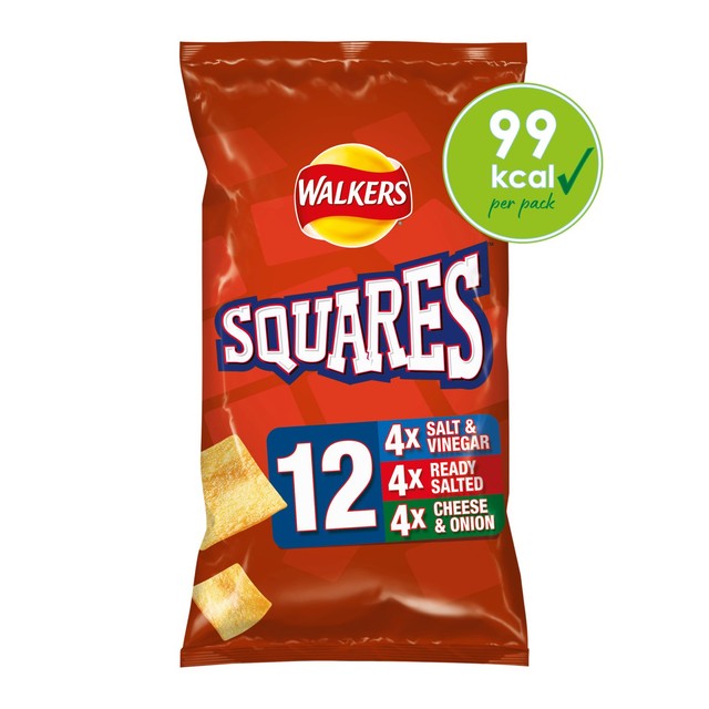 Walkers Squares multipack potato snacks variety mix 264g (British brand)