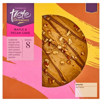 Sainsburys Sainsburys Maple Pecan Cake Taste the Difference 505g- Buy online at McGrocer