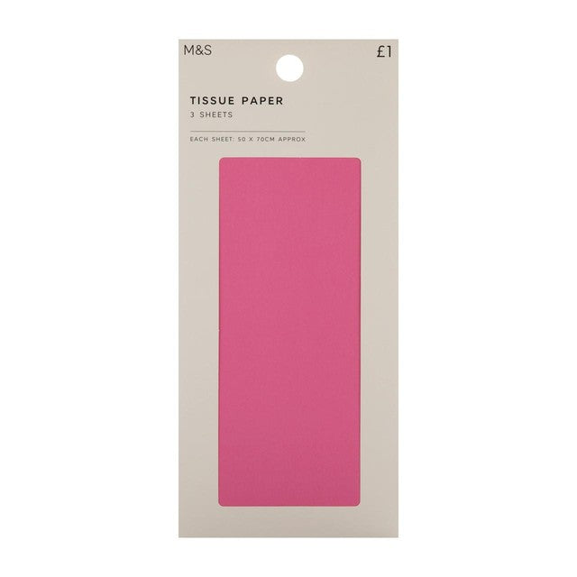 M&S pink tissue paper 3-sheet pack, UK version