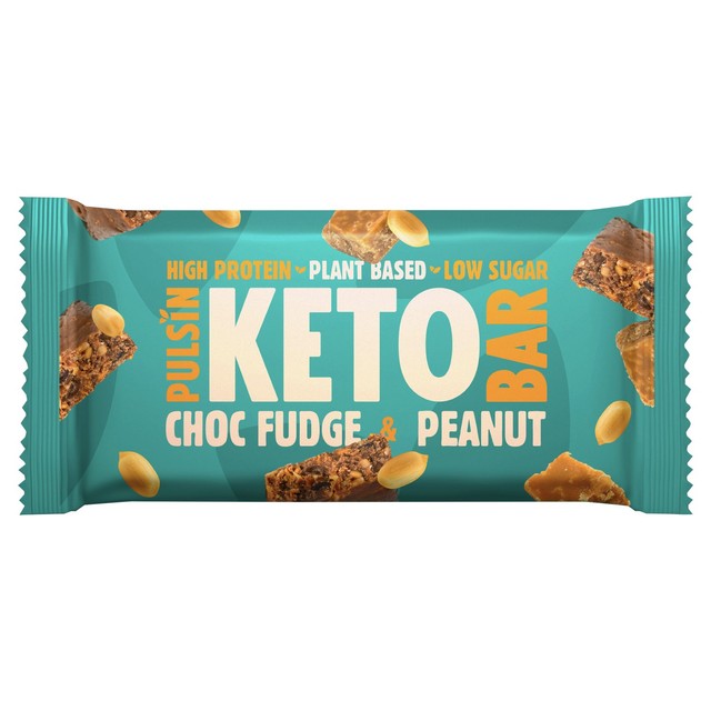 Pulsin Choc Fudge & Peanut Keto Bar 50g, imported from the UK