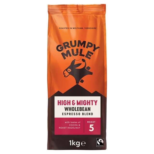 Grumpy Mule High & Mighty espresso coffee beans - British product