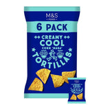 M&S creamy cool tortilla chips 6 x 30g, imported from the UK