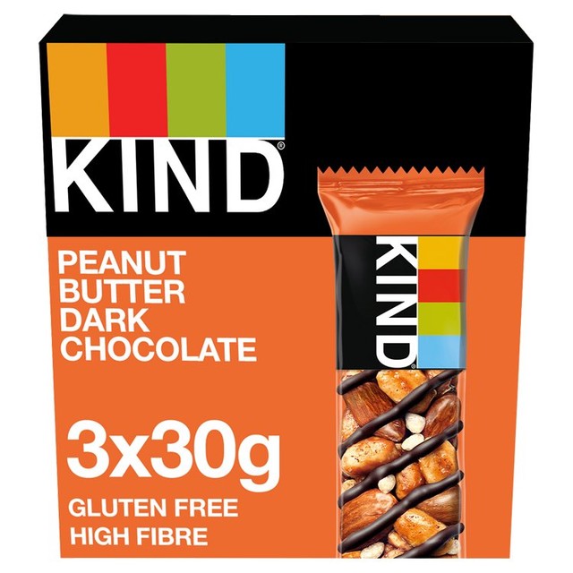 Kind peanut butter dark chocolate snack bars 3x30g, UK version