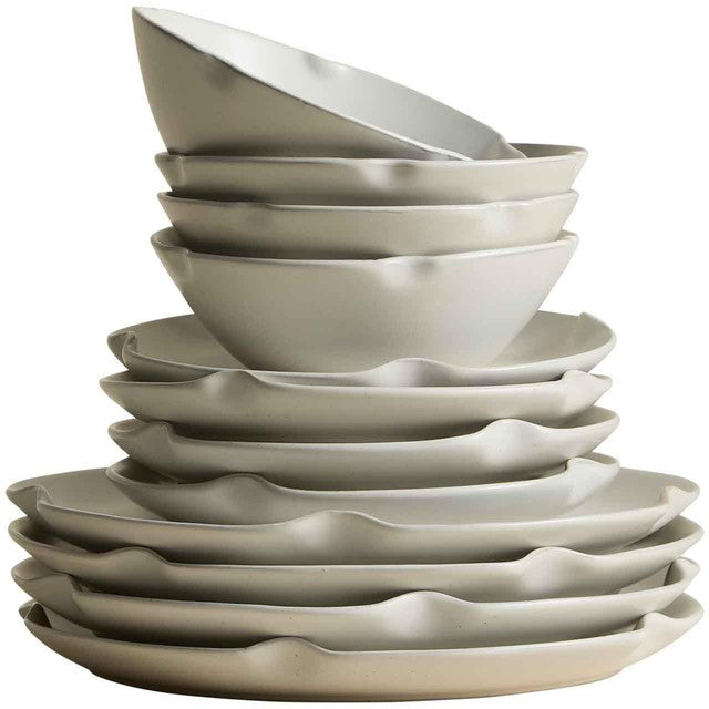 M&S 12 piece dinner set cream - British product