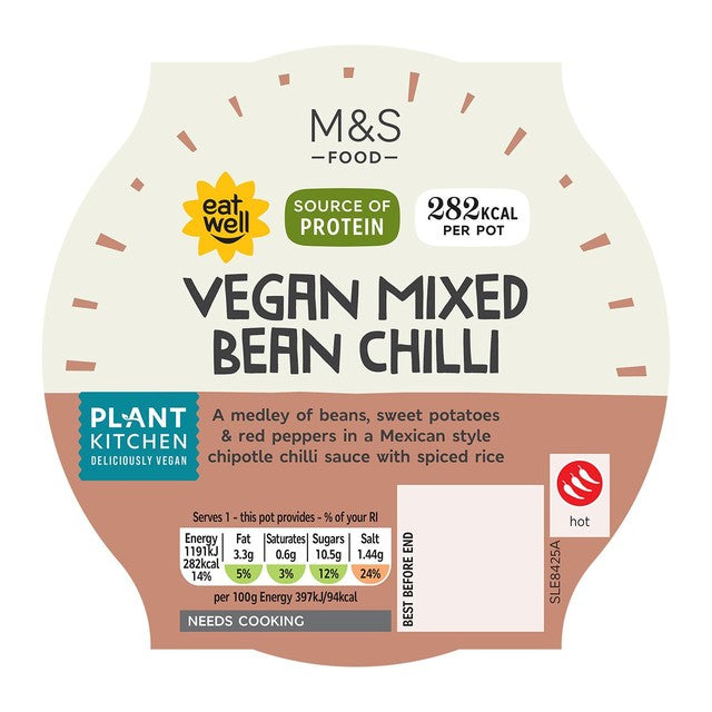 M&S Chipotle Chilli with Spiced Rice 300g, imported from the UK