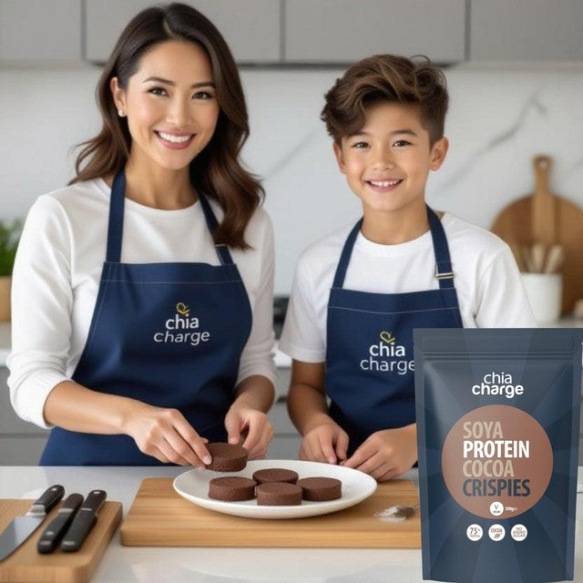 Chia Charge cocoa soya protein crisps 250g, UK version