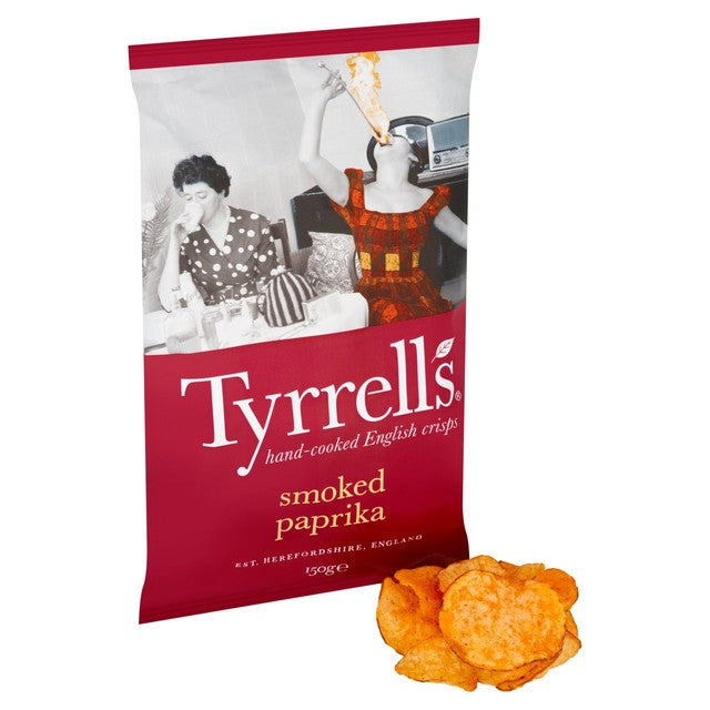 Tyrrells smoked paprika hand cooked crisps 150g (British brand)