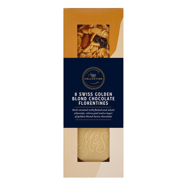 M&S Swiss Golden Blond Chocolate Florentines 170g, imported from the UK