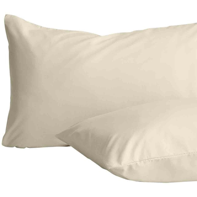 M&S cotton rich pillowcases light cream two pack, UK version