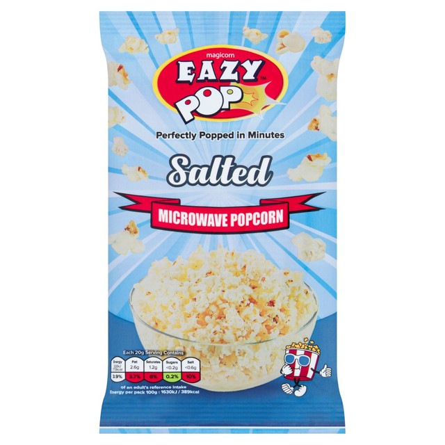 Eazypop salt flavour microwave popcorn 85g - British product