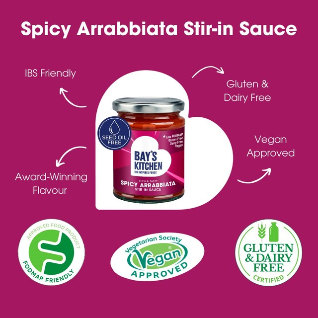 Bay's Kitchen spicy arrabbiata sauce, imported from the UK