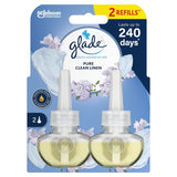 Glade Plug In Twin Refill Clean Linen electric scented oil air freshener 2 x 20ml, UK version