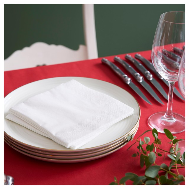 Duni white compostable paper napkins 125 pack (British brand)