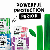 The Cheeky Panda bambus periodeunderlag lette 240 mm 15-pakning (britisk merke)