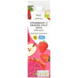 M&S strawberry & dragon fruit juice 1L, imported from the UK
