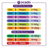 Ocado Kiddo Ultra-Dry nappy pants Size 7 (17+kg), imported from the UK