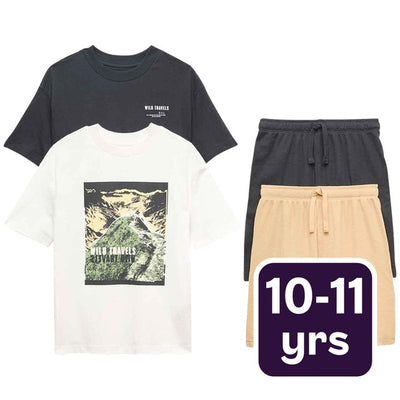 M&S Outdoor Travel Shortie Black Pajama Set 10-11 Years