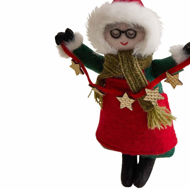 M&S Felt Mother Claus Red Christmas decoration, imported from the UK