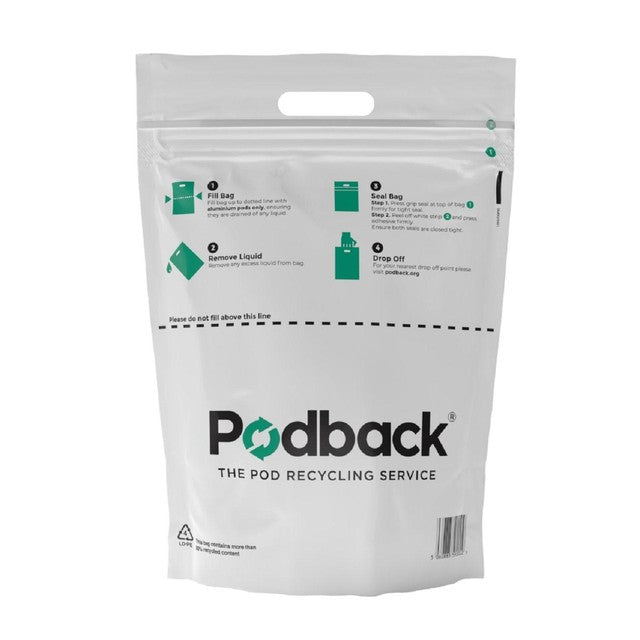 Podback aluminium pod recycling bag - British product