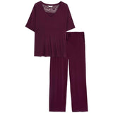 M&S women's pyjama set dark magenta M, imported from the UK