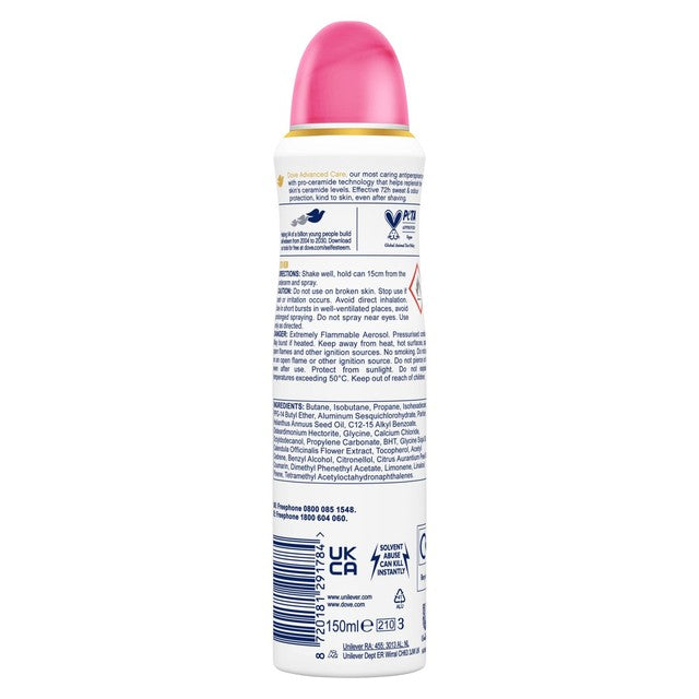 Dove anti-perspirant deodorant spray pomegranate lemon verbena scent 150ml - British product