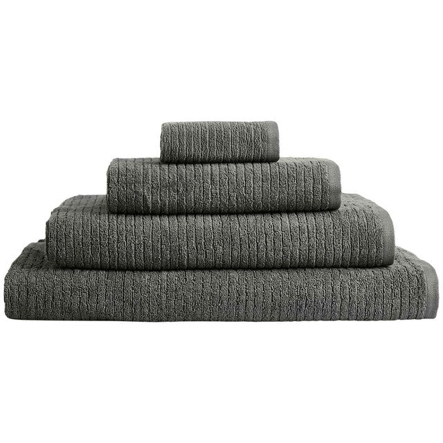 M&S Cotton Quick Dry Face Towels Charcoal Pack of 2, imported from the UK