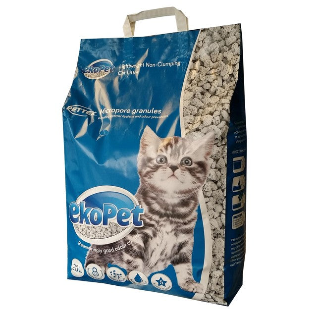 Pettex EkoPet lightweight non-clumping cat litter 20L - British product