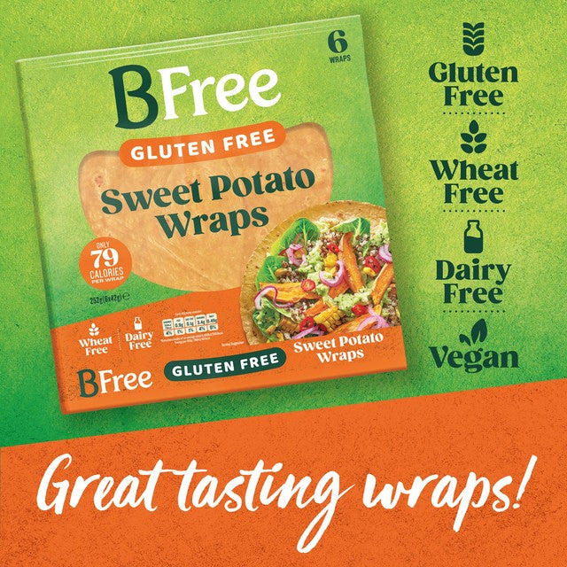 BFree Sweet Potato Wraps 6 x 42g - British product