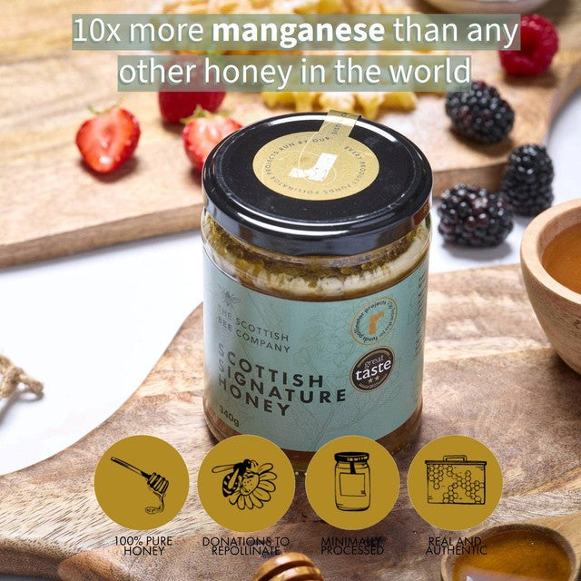 Scottish Bee Company heather and blossom honey 227g (British brand)